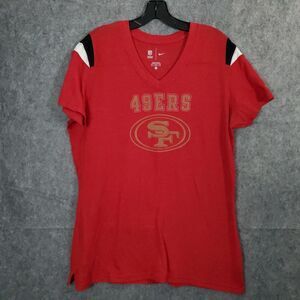 Nike San Francisco 49ers Breathe Performance Tee Shirt Women's XL Red NFL Logo